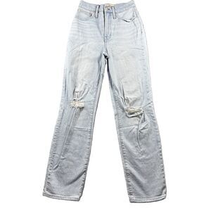 Madewell Women Jeans Perfect Vintage Straight Distressed Light Wash Size 23 F168